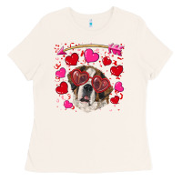 Bone valentine's day  saint bernard dog Ladies Tee - RanaPortraitStore