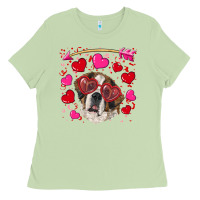 Matcha valentine's day  saint bernard dog Ladies Tee - RanaPortraitStore