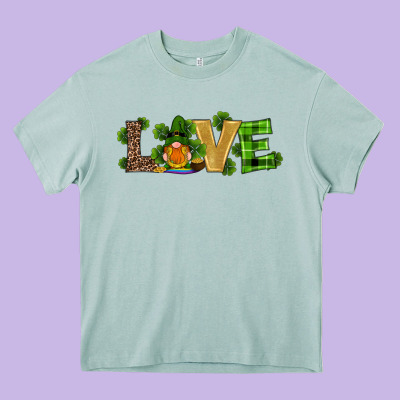 St Patricks Day Gnomes Shamrock Horseshoes Love Heavy Core Tee Designed By Ranaportraitstore