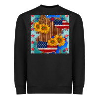 Black usa map with sunflowers and leopard seamless pattern Heavyweight Sweatshirt - BundleAndBundleShop