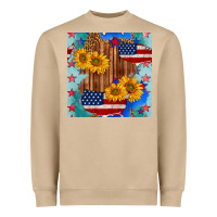 Mushroom usa map with sunflowers and leopard seamless pattern Heavyweight Sweatshirt - BundleAndBundleShop