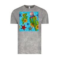 Cloud Rock 4th of july cacti seamless pattern Vintage Tee - BundleAndBundleShop