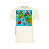 Vintage Arctic 4th of july cacti seamless pattern Vintage Tee - BundleAndBundleShop