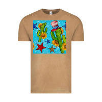 Vintage Camel 4th of july cacti seamless pattern Vintage Tee - BundleAndBundleShop