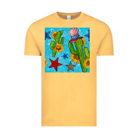 Vintage Mustard 4th of july cacti seamless pattern Vintage Tee - BundleAndBundleShop