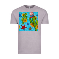 4th Of July Cacti Seamless Pattern Vintage Tee | Teevron