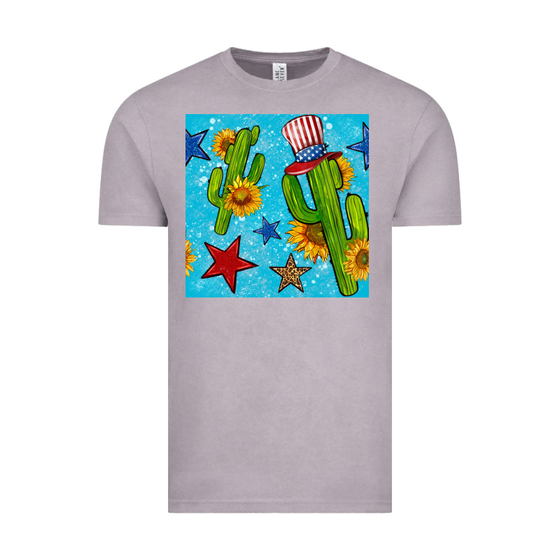 4th Of July Cacti Seamless Pattern Vintage Tee by BundleAndBundleShop | Teevron