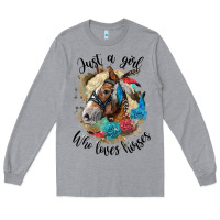 Heather Grey just a girl who loves horses haflinger Long Sleeve Tee - LillyAllenDesigns