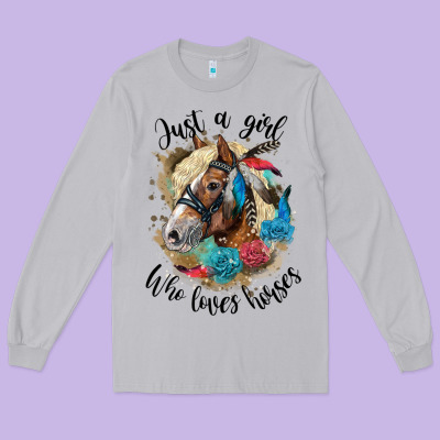 Just A Girl Who Loves Horses Haflinger Long Sleeve Tee Designed By Lillyallendesigns