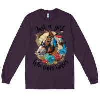 Plum just a girl who loves horses haflinger Long Sleeve Tee - LillyAllenDesigns