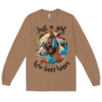 Toasted Coconut just a girl who loves horses haflinger Long Sleeve Tee - LillyAllenDesigns