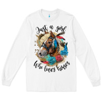 White just a girl who loves horses haflinger Long Sleeve Tee - LillyAllenDesigns