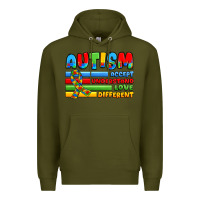 Army Green autism accept understand love different Premium Hoodie - JahusDesignShop