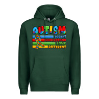 Sports Green autism accept understand love different Premium Hoodie - JahusDesignShop