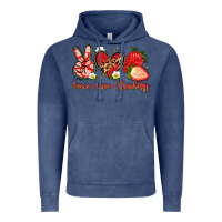 Vintage Denim peace love strawberry Vintage Hoodie - Artiststas