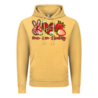 Vintage Mustard peace love strawberry Vintage Hoodie - Artiststas