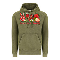 Vintage Olive peace love strawberry Vintage Hoodie - Artiststas