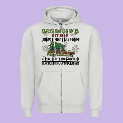 Christmas Tree Farm Zipper Hoodie Designed By Maliassmallbusiness