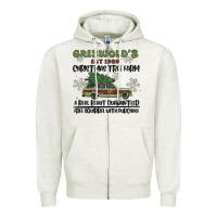 Oatmeal Heather christmas tree farm Zipper Hoodie - MaliasSmallBusiness