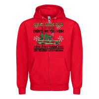 Red christmas tree farm Zipper Hoodie - MaliasSmallBusiness