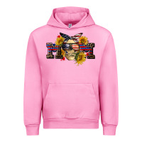 Fuchsia Pink american mom skull Urban Hoodie - CowGirlArtShop