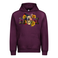 Mauve Wine american mom skull Urban Hoodie - CowGirlArtShop