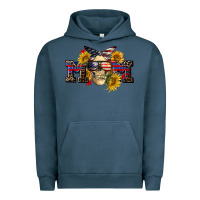 Pigment Midnight Navy american mom skull Urban Hoodie - CowGirlArtShop