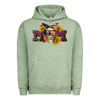 Pigment Oil Green american mom skull Urban Hoodie - CowGirlArtShop