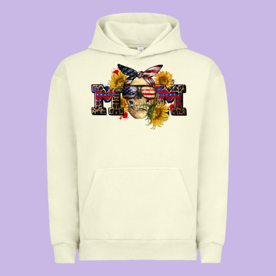 American Mom Skull Urban Hoodie Designed By Cowgirlartshop
