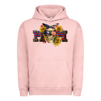 Pigment Salmon american mom skull Urban Hoodie - CowGirlArtShop