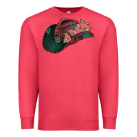 Cardinal leopard flowers cowboy hat Premium Sweatshirt - Jasminsmagicworld