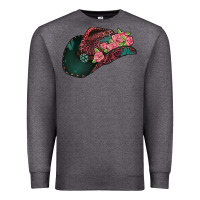 Charcoal Heather leopard flowers cowboy hat Premium Sweatshirt - Jasminsmagicworld