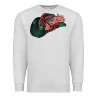Dove Grey leopard flowers cowboy hat Premium Sweatshirt - Jasminsmagicworld