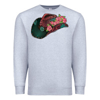 Heather Grey leopard flowers cowboy hat Premium Sweatshirt - Jasminsmagicworld