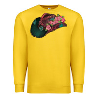 Lemon leopard flowers cowboy hat Premium Sweatshirt - Jasminsmagicworld