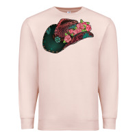 Pale Pink leopard flowers cowboy hat Premium Sweatshirt - Jasminsmagicworld