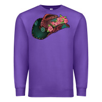 Purple leopard flowers cowboy hat Premium Sweatshirt - Jasminsmagicworld