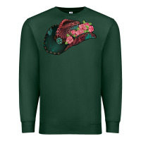 Sports Green leopard flowers cowboy hat Premium Sweatshirt - Jasminsmagicworld