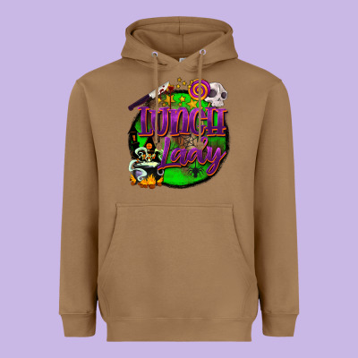 Halloween Lunch Lady Heavyweight Hoodie Designed By Barkaloodesign