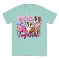 Seafoam Be Mine Valentine Dog Classic Tee - CowhideDigitalArt