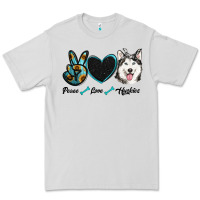 Dove Grey peace love huskies Premium Tee - RanaPortraitStore