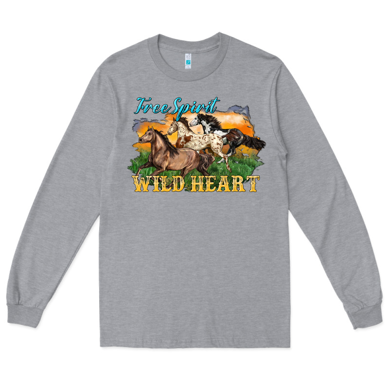 Free Spirit Wild Heart 3 Horses Long Sleeve Tee by LillyAllenDesigns | Teevron