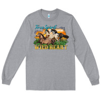 Heather Grey free spirit wild heart 3 horses Long Sleeve Tee - LillyAllenDesigns