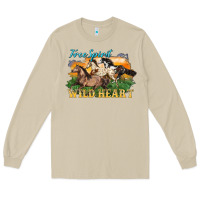 Mushroom free spirit wild heart 3 horses Long Sleeve Tee - LillyAllenDesigns