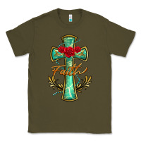 Army Green cross faith Classic Tee - BarkalooDesign