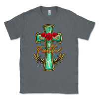 Charcoal Heather cross faith Classic Tee - BarkalooDesign