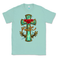 Seafoam cross faith Classic Tee - BarkalooDesign