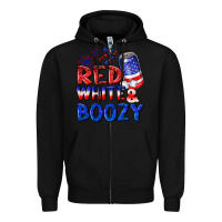 Black red white boozy Zipper Hoodie - NancyCooperArtShop