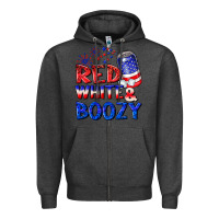 Charcoal Heather red white boozy Zipper Hoodie - NancyCooperArtShop