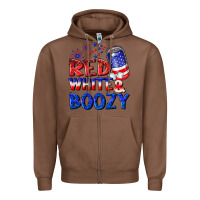 Chestnut red white boozy Zipper Hoodie - NancyCooperArtShop